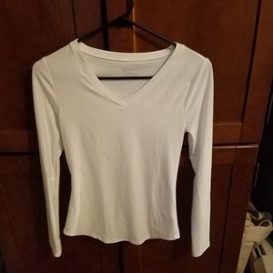 White v-neck shirt size small